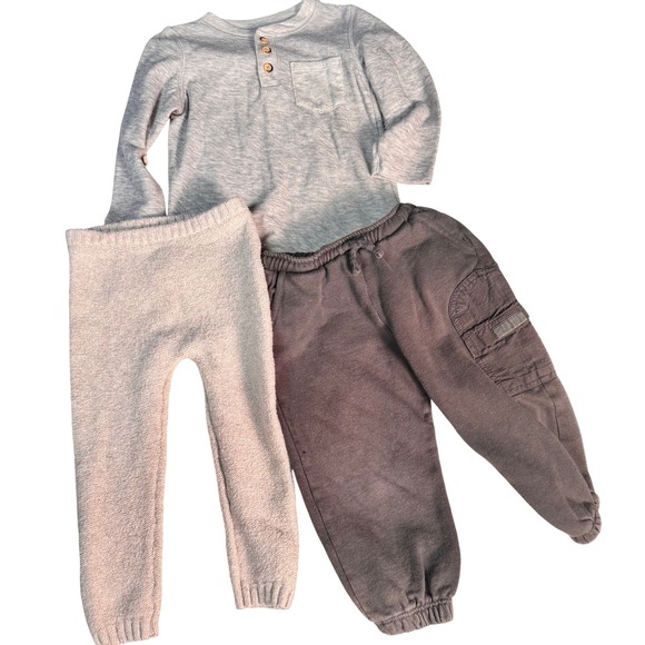 Cat & Jack Top‎ Old Navy Pants Set Knit Joggers Outfit 2T - Picture 1 of 7